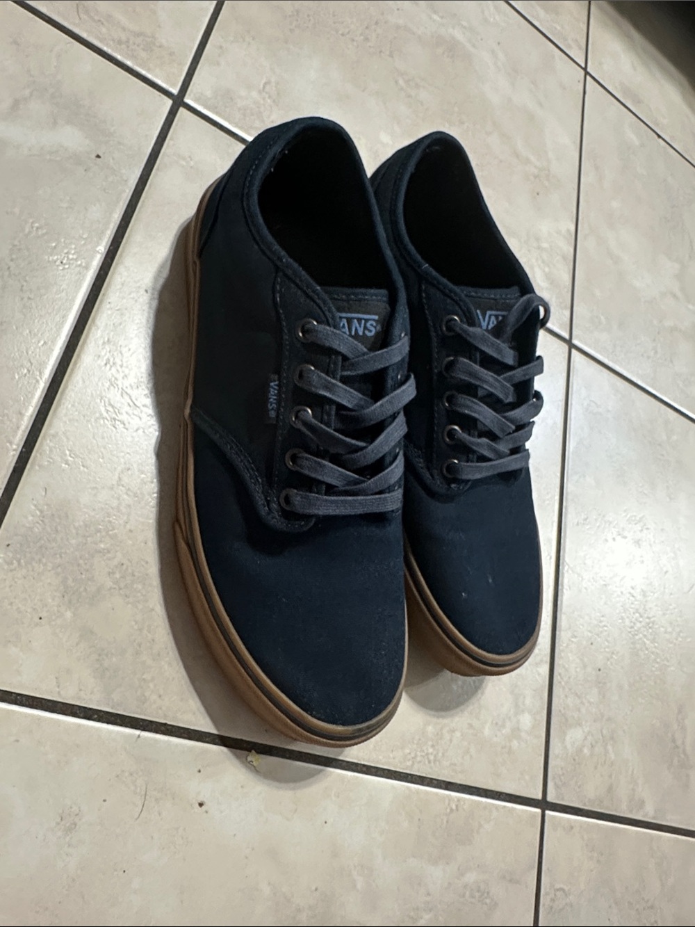 Vans Men’s Black Canvas Low-Top Sneakers with Gum Outsole